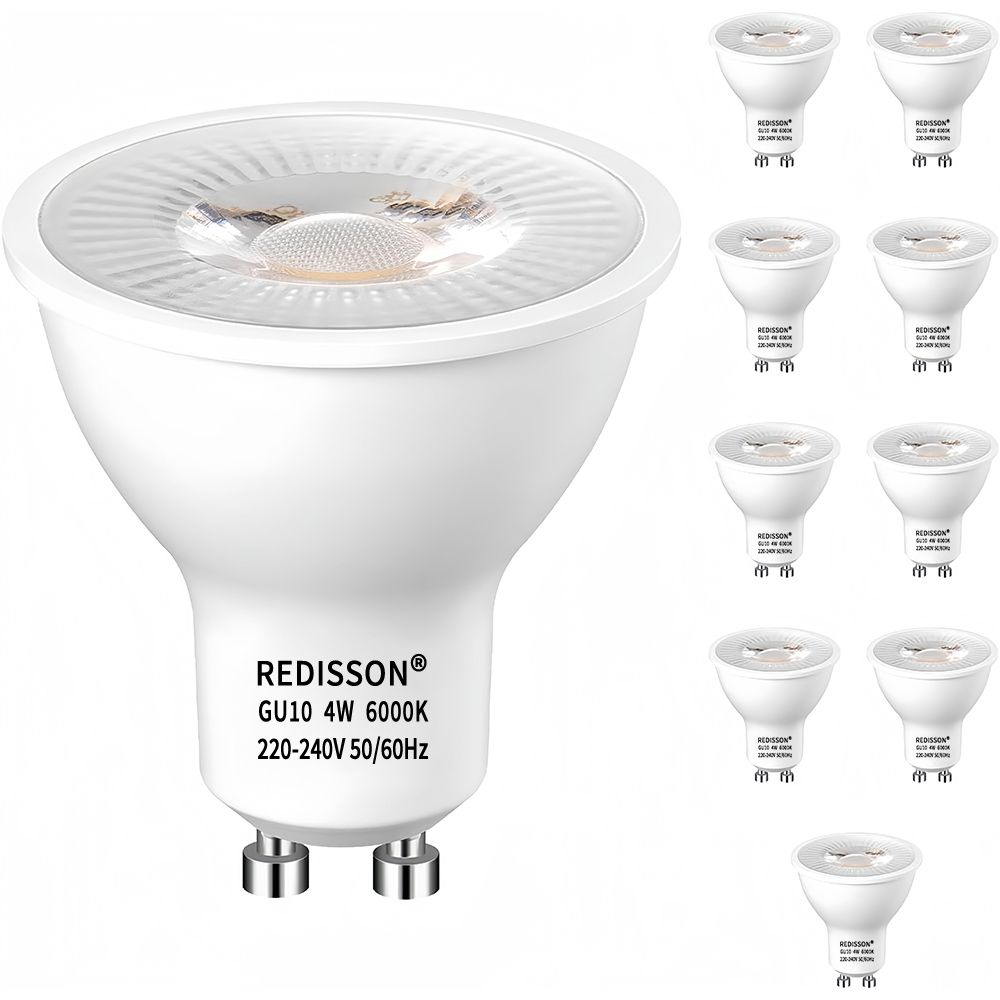 Redisson GU10 4W LED Light Bulb6000K Cool daylight 2 Prong-Energy Efficient
