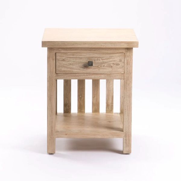 Curly Care - Juniper Whitewash 1 Drawer Pedestal