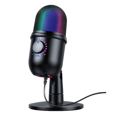 Adjustable Angle Desktop Microphone With Noise Reduction - Black Image