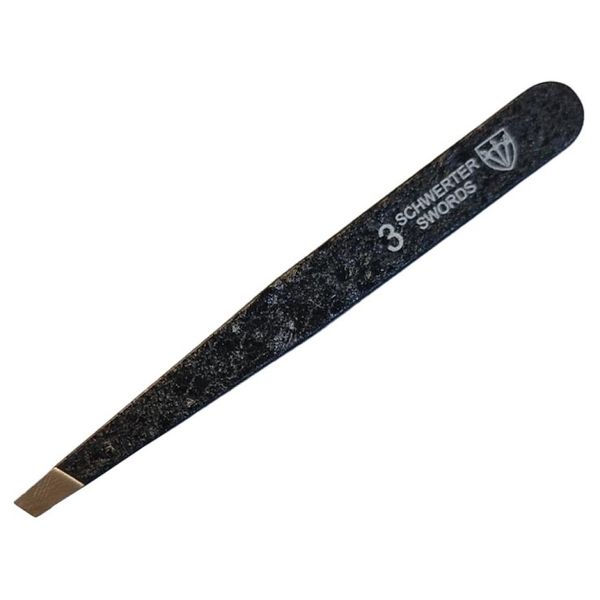 Kellermann 3 Swords Tweezers - Angled - INOX Steel in Black - 9.5cm BS 3431