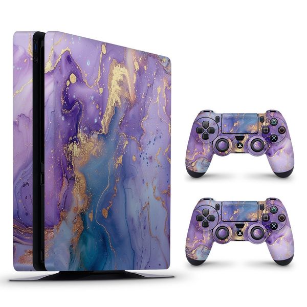 Decal Skin Compatible with PS4 Slim - Abstract Purple Marble (Decal Only)