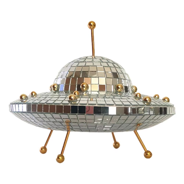 Decor UFO Shape Disco Ball Themed Ornament Mirror Ornament - 20cm
