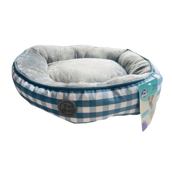 Pet Mall Round Fleece Check Pet Bed 50cm (Small)