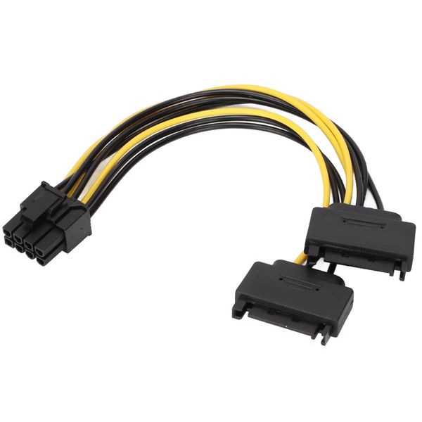 2 Pieces Dual SATA to PCIe 8Pin GPU Power Adapters