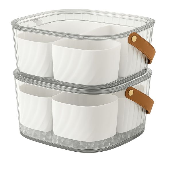 Multipurpose Sleek and Stylish Food Storage Boxes with Handles- 2-Pack