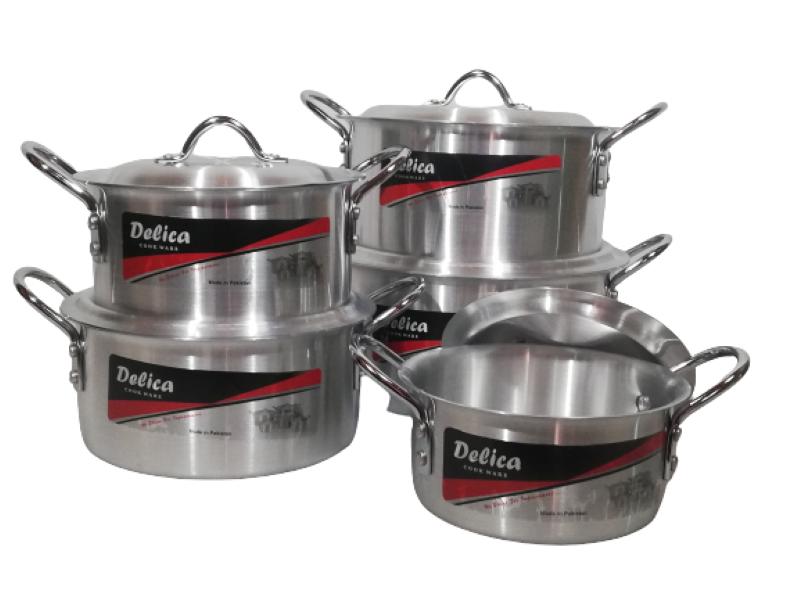 Pot Set 10 Piece Aluminium Shiny Delica