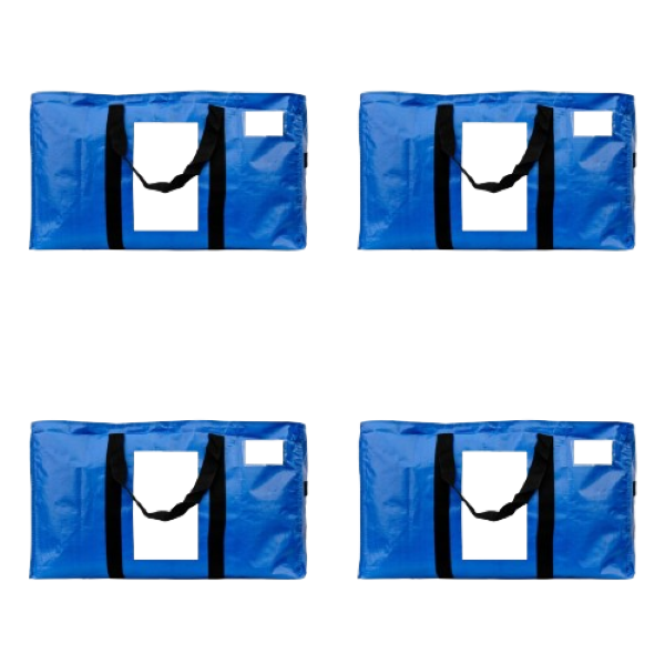 Heavy Duty Extra Large Moving Bags for Storage with Visible Window - 4 Pack