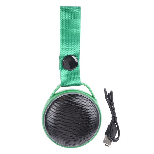 Bluetooth Speaker Green Portable Round Strap Small Wireless Mini