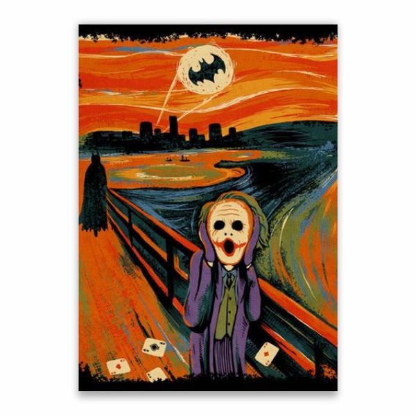 Joker Scream Batman Painting Poster - A1