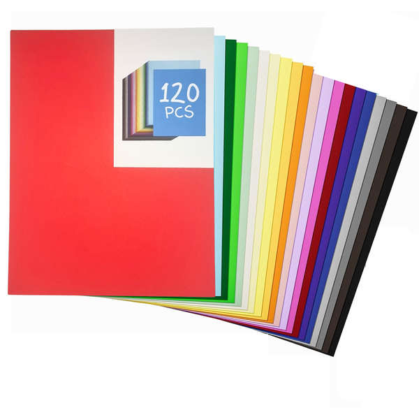 120 Sheets Doubled Sided Colored Cardstock, 21.5cmx 27.8cm, 180gsm, Craft