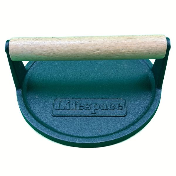 Lifespace Cast Iron Smash Burger Press - Round