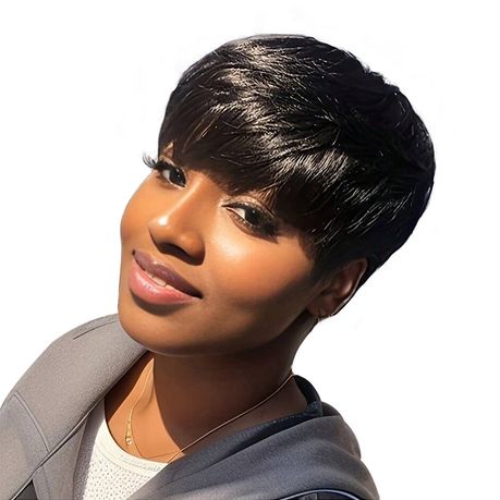 VSP Short Straight Pixie Cut Wig-Brazilian Hair Glueless Machine Made Wig Image