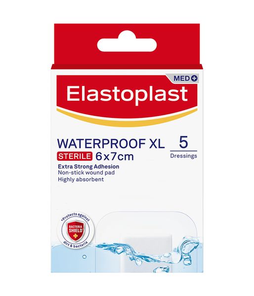 Elastoplast Aqua Protect XL, Waterproof Plasters, 5 Strips, 6cm x 7cm