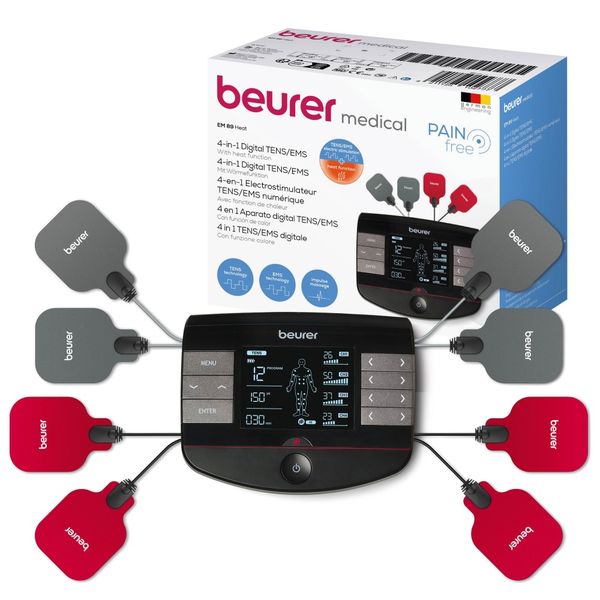 Beurer TENS, EMS &amp; Massage Device with Heat Option: 4-in-1 Digital EM 89