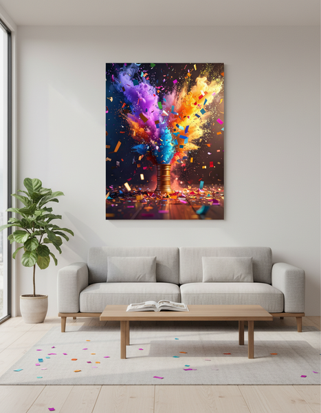 Canvas Wall Decor Modern Art Minimalist art - Confetti Cannon Blast