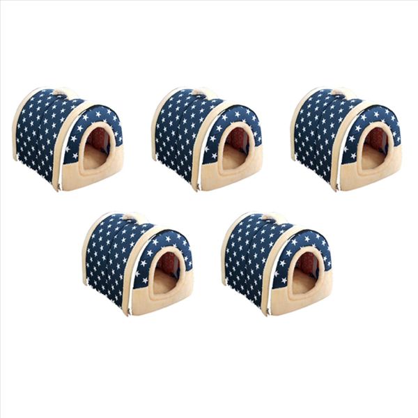 Soft Warm Star Pattern 2 In 1 Pet Nest Non-Slip Dog Cat Bed Foldable
