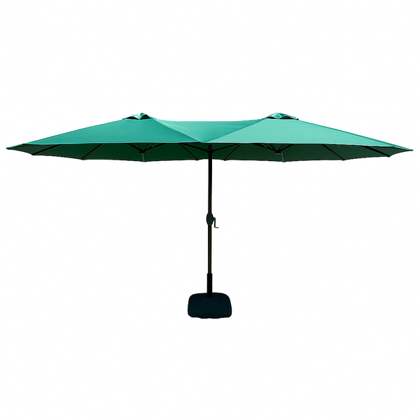 Large Garden Umbrella - 4.5m X 2.7m, With Base, Weatherproof