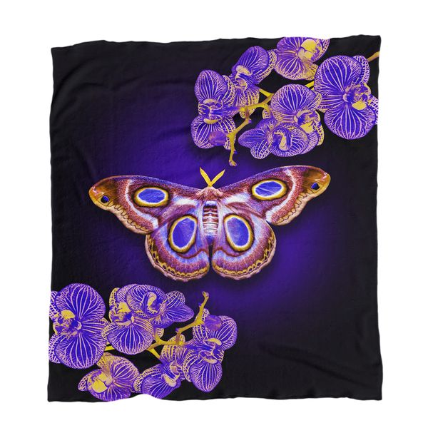 Teal Forest Butterfly Light Weight Fleece Blanket