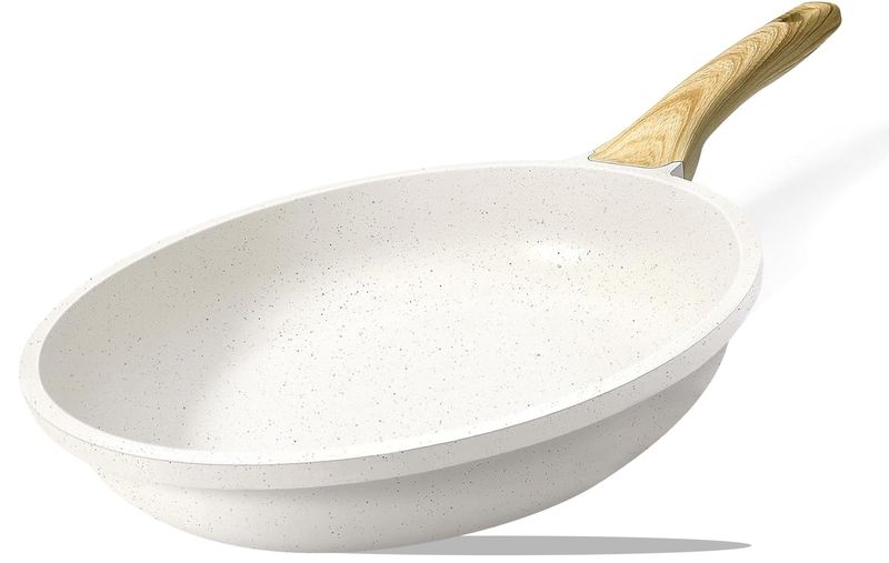 Nonstick Frying Pan Skillet - Omelette Pan,White Granite Non Stick Fry Pans