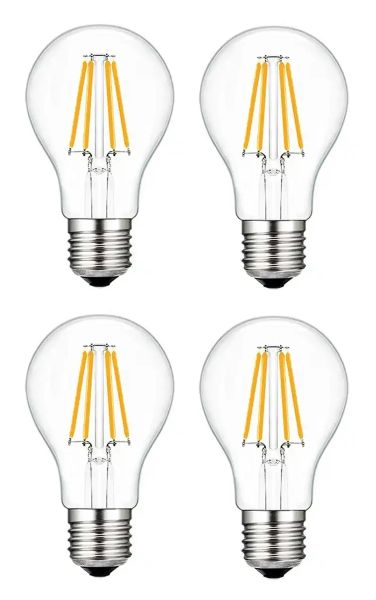 Hello Today E27 LED Filament Bulb A60 4W - 4 Pack Cool White Globe