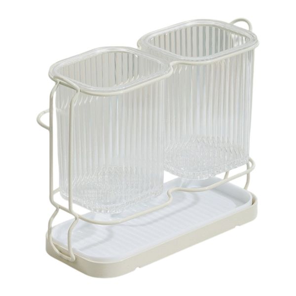 Nordic Luxury Two-Compartment Kitchen Storage Draining Rack