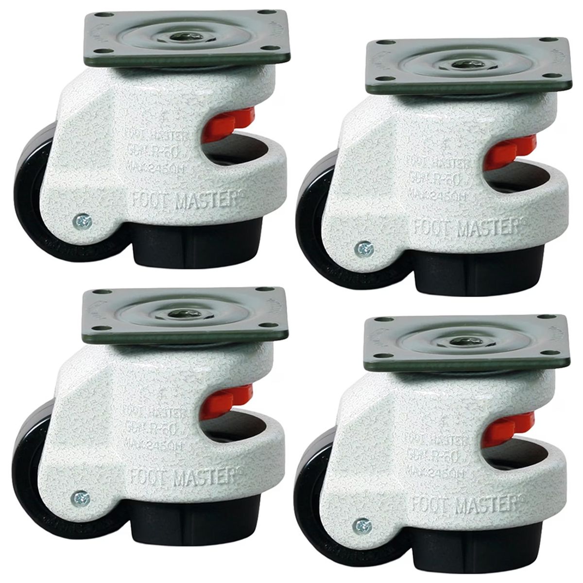 GD-40F Heavy-Duty Caster Wheels with Retractable Foot Pad-4 Pack-25kg Each