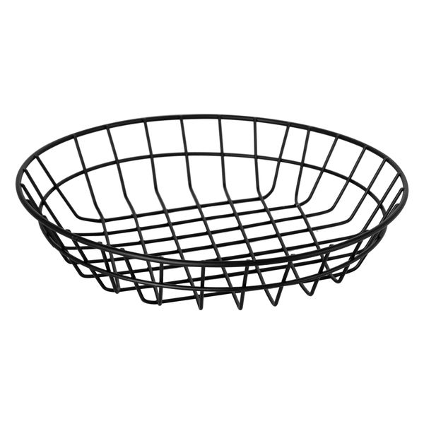 Regent Wire Round Serving Basket Powder Coated Black, 5x25cmD