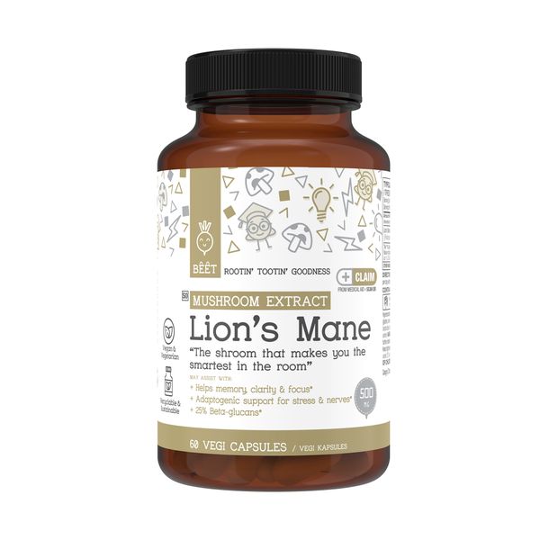 Lion's Mane Mushroom Extract 500mg (25% Beta-Glucans) 60 Veg Capsules