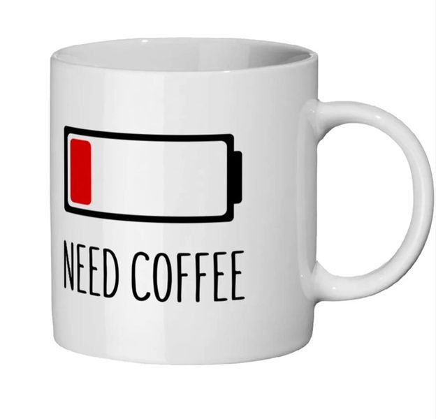 Need Coffee Battery Recharge Refill Christmas Birthday Gift Mug