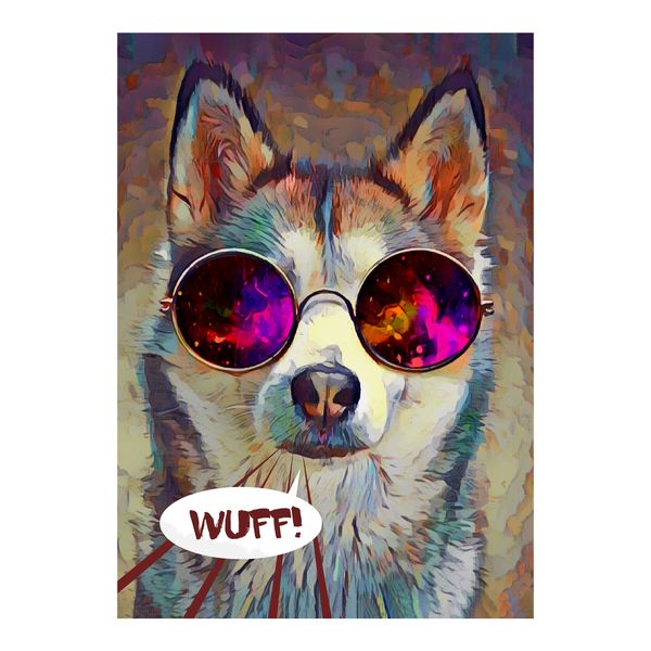 Colourful Pink Sunglass Dog Fleece Blanket image