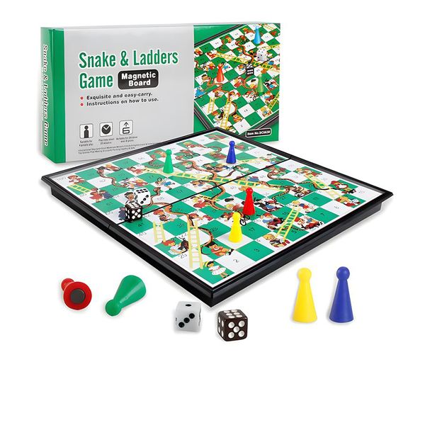 Magnetic Snakes &amp; Ladders Travel Game - Folding Board - Strategy Board Game