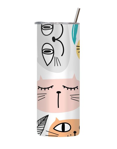 Packed feline 20 Oz Tumbler Lid Straw Cat Lovers Graphic Gift 136
