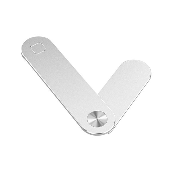 Portable Aluminum Alloy Magnetic Phone Holder for Laptop Screen - Silver