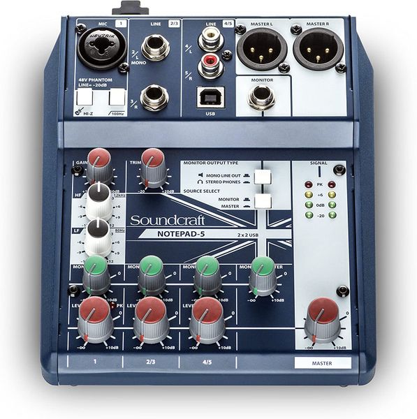 Soundcraft Notepad-5 - Small-Format Analog Mixing Console with USB I/O