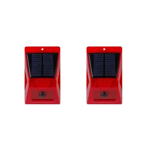 Set Of 2 Motion Sensor Solar Warning Alarm AT-162