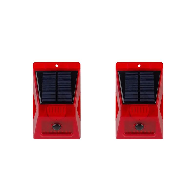 Set Of 2 Motion Sensor Solar Warning Alarm AT-162