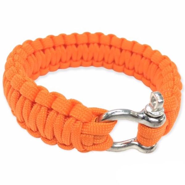 Paracord Hand Bracelets 25cm Metal Lock - Orange