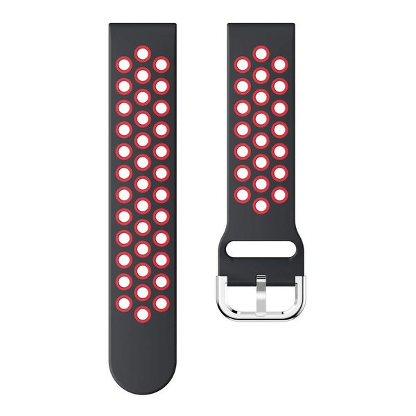 22mm Silicone Strap Compatible with Huawei Watch GT (46mm) - Black/Red