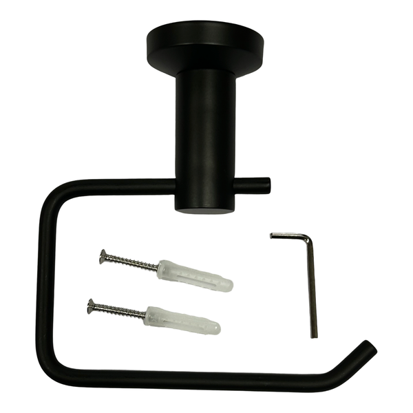 Stylish Matte Black Toilet Paper Holder without Flap