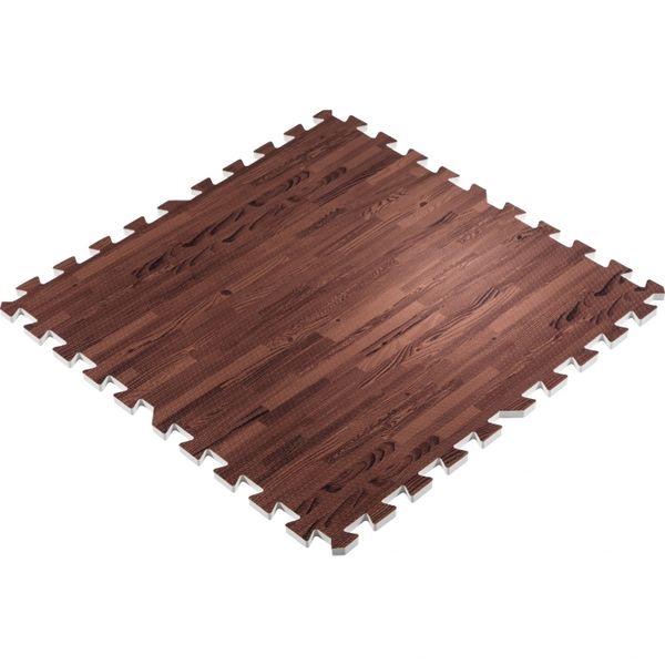 GORILLA SPORTS SA - Floor Protection Mat Set - 8 Mats - Dark Wood Effect