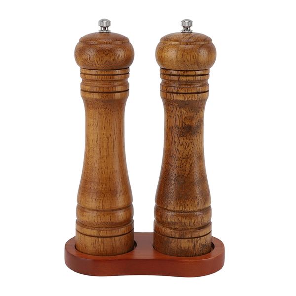 Pepper Grinders Wooden Coarseness Adjustable Ceramic Grinding Core 2-Piece