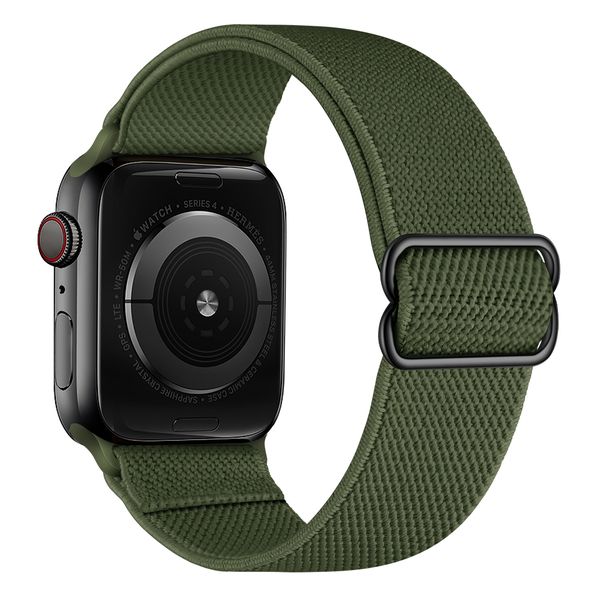 Nylon solo strap Compatible with Apple watch 42/44/45mm-Army Green