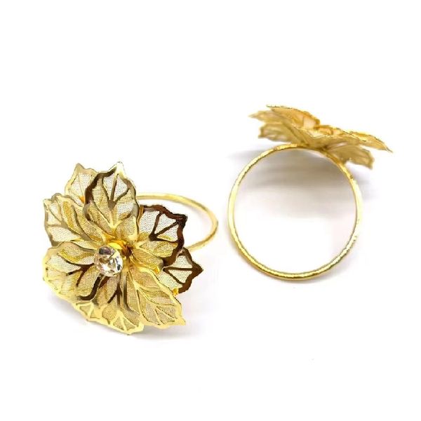 New 12-Piece Gold Metal Napkin Rings Napkin Buckle