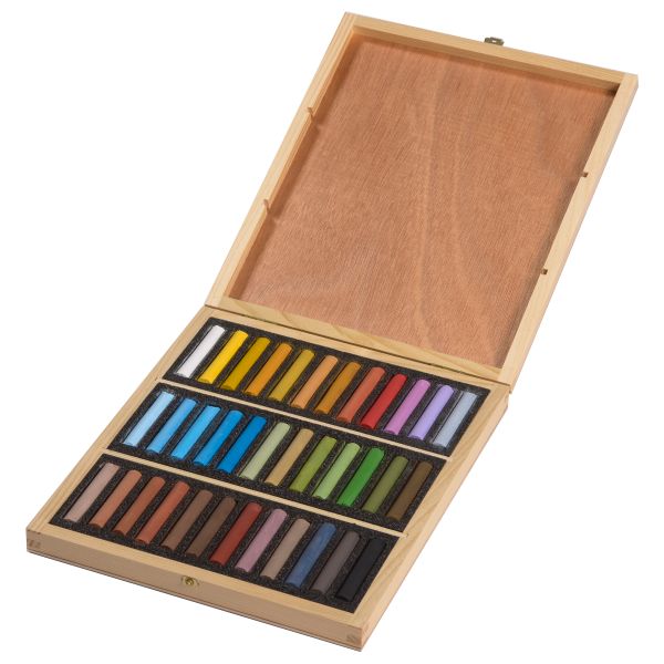 BlockX Soft Pastel 36 Pieces Wooden Box Set, Landscape Assorted Colours