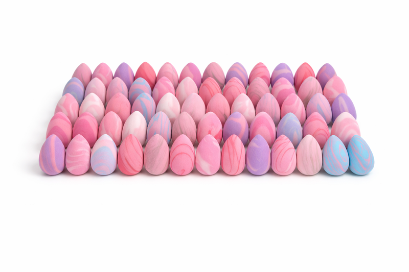 50 Piece Mini Marble Teardrop Beauty Blender Makeup Sponge Set