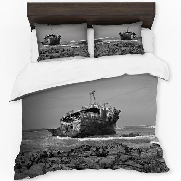 Shipwreck West Coast Black White By Fanie Heymans