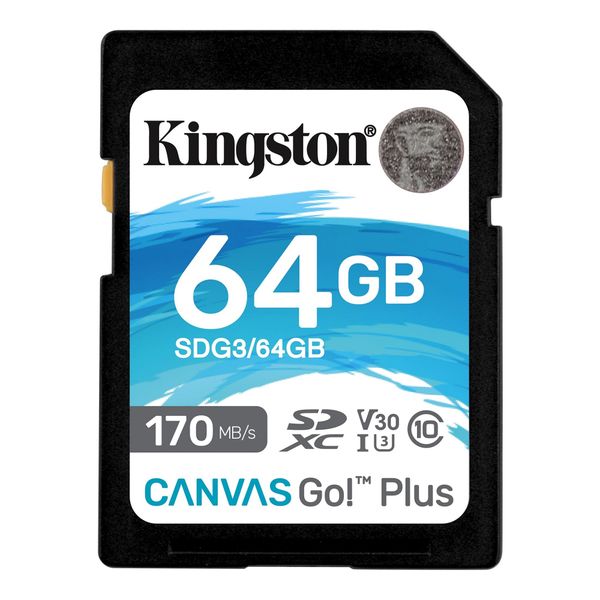 Kingston 64GB SDXC Canvas Go Plus 170R C10 UHS-I U3 V30