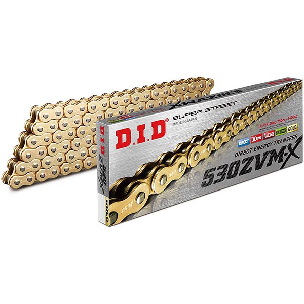 DID 530 ZVM-X 120 link silver Super Street X ring chain