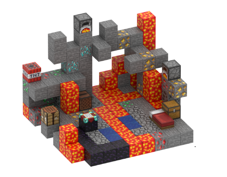 143PCS Magnetic Pixel Cube Blocks-Build Mine Magnet World- Cave Adventure