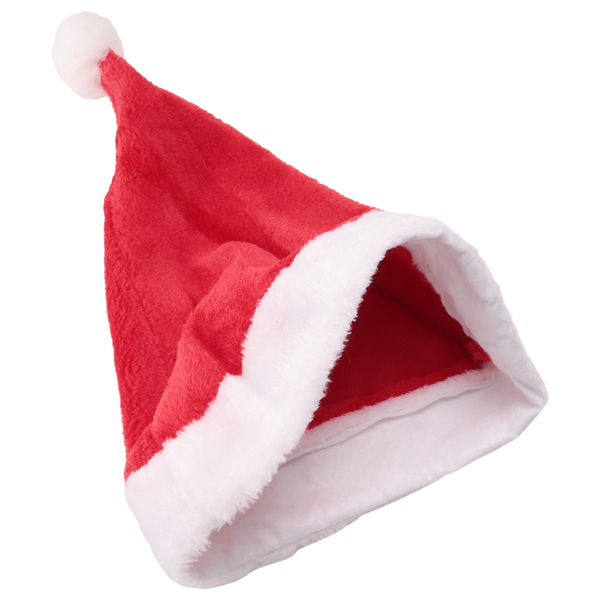 Santa Hat Christmas Day Costume Dress Plush Thick Christmas Hat Adult